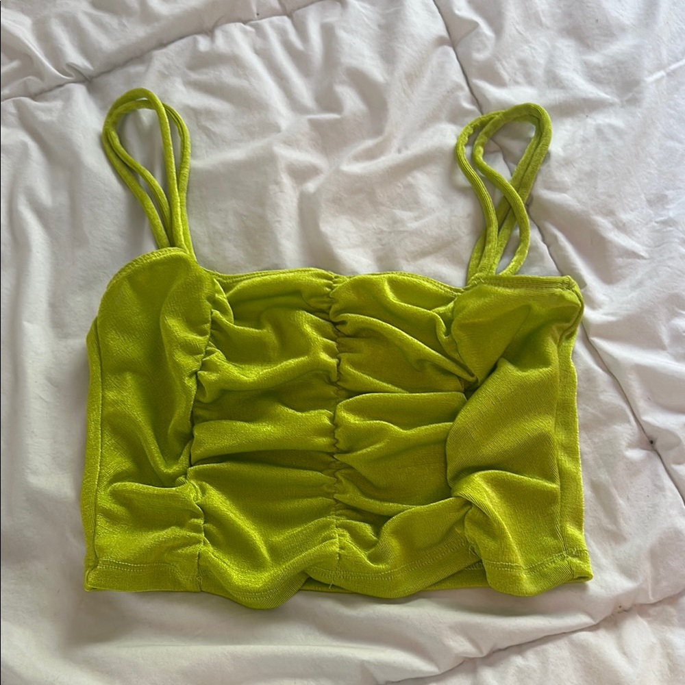 Lime Green Ruched Women's Top